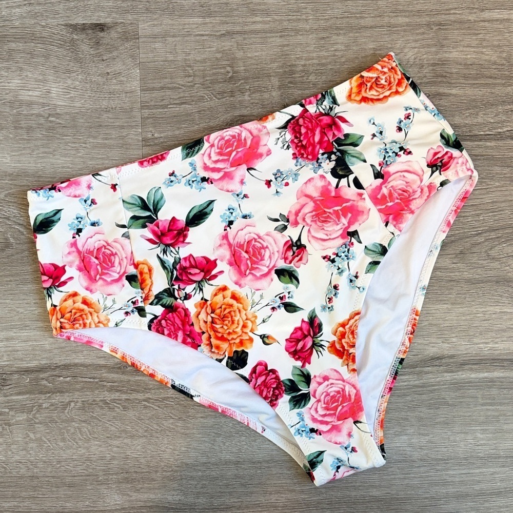 Cupshe floral print high waisted swim bikini bottoms